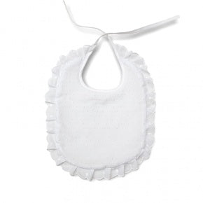 Babero Plumeti Blanco Con Tira Bordada