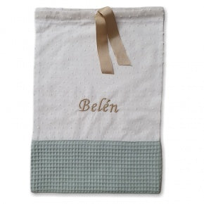Bolsa Merienda Plumeti Blanco Con Wafle Verde