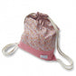Mochila Cordon Flor Ocre Y Rosa