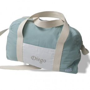 Bolsa Baby Lino Verde Con Lino Blanco