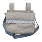 Bolsa Panera Lino Natural Y Cobalto Con Volante En Flor Beige