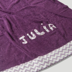 Toalla Playa Personalizada Morada Con Espiga