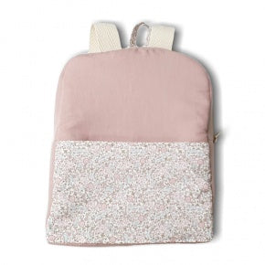 Mochila Con Bolsillo Flor Nuria Y Nude