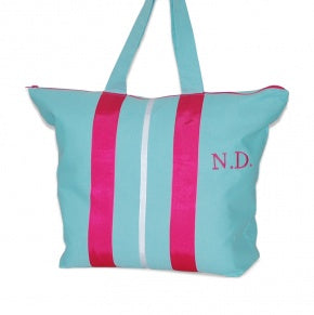 Bolsa Playa Agua, Fucsia Y Blanco