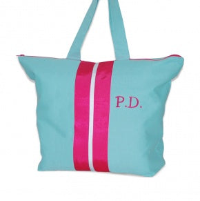 Bolsa Playa Aqua Y Fucsia