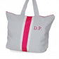 Bolsa Playa Gris Y Fucsia