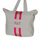 Bolsa Playa Natural , Fucsia Y Dorado