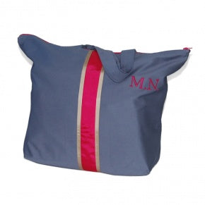 Bolsa Playa Azul Pizarra, Dorado Y Fucsia