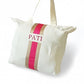 Bolsa Playa Beige Con Dorado Y Fucsia