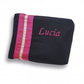 Neceser Rectangular Negro Con Fucsia Y Dorado