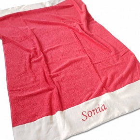 Toalla Playa Personalizada Coral Lino Natural