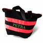 Bolsa Playa Negra Con Flúor Rosa