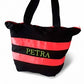Bolsa Playa Negra Con Flúor Rosa
