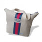 Bolsa Playa Lino Natural, Cobalto Y Fucsia