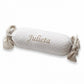 Cojin Rulo Plumetti Blanco Lazos En Raya Beige