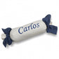Cojin Rulo Crema Lazos Azul Pizarra