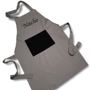 Delantal Gris Acero Y Negro