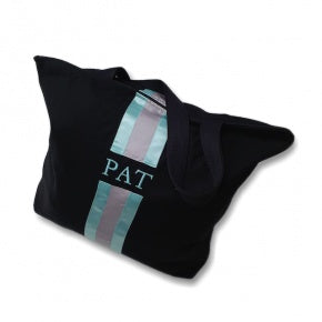 Bolsa Playa Negra Con Turquesa Y Gris