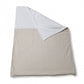 Manta Coralina Ralla Beige Y Plumetti Blanco