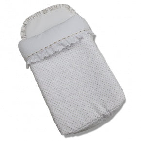 Saco Nana Blanco Lunar Gris Y Plumeti