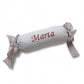 Cojin Rulo Plumetti Blanco Y Flor Nuria Rosa
