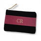 Cartera Mano Terciopelo Negro Y Fresa