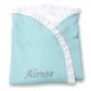 Canastilla Verde Mint Y Plumetti Blanco