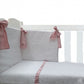 Conjunto Flor Liber Gris, Plumetti Blanco Y Rosa