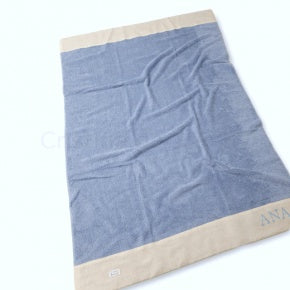 Toalla Playa Personalizada Azul Con Lino Natural