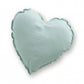 Cojín Corazón Lino Verde Empolvado